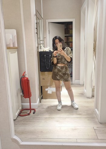 zara haki crop üst