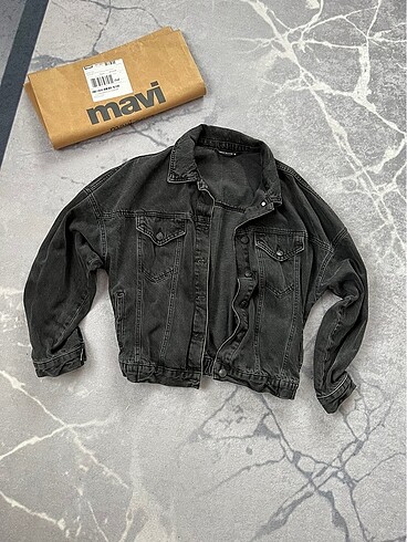 m Beden oversize siyah kot ceket