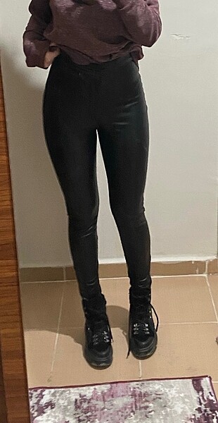Fit suni deri pantolon