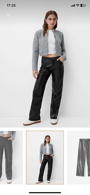 Bershka deri pantolon