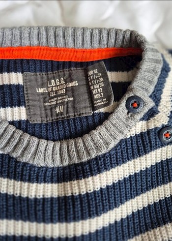 H&M çizgili bebek triko kazak - Görsel 2