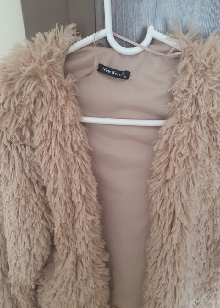 Bayan yumoş tüylü ceket mont - Görsel 4