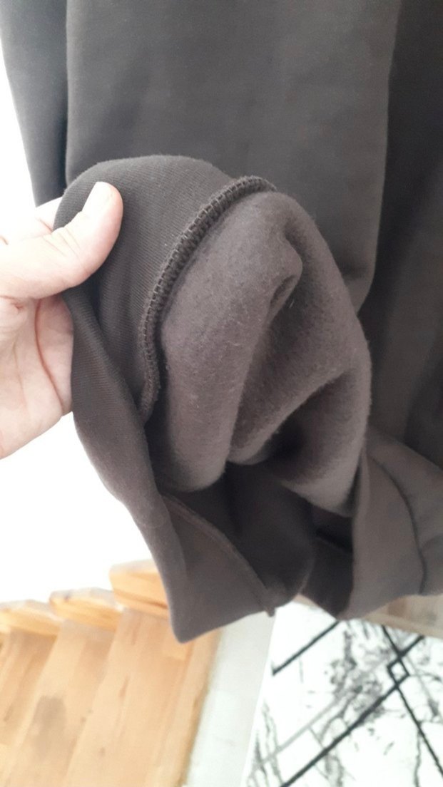 Şardonlu oversize uzun tesettür sweatshirt - Görsel 3