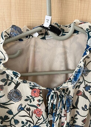Zara Bayan çiçek desenli tesettür tunik elbise