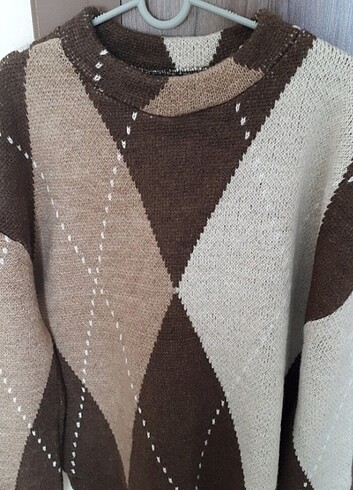 Zara Oversize baklava desenli triko kazak