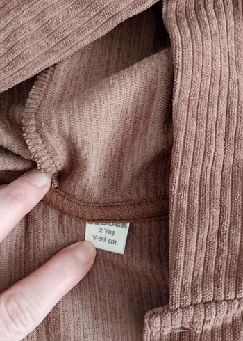 Zara Kapüşonlu fitilli kadife bebek gömlek