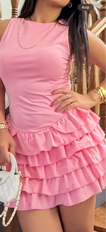 Pembe s beden elbise
