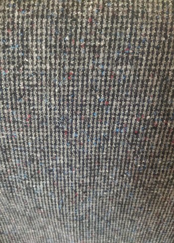 Gri kareli yün kumaş - Görsel 2