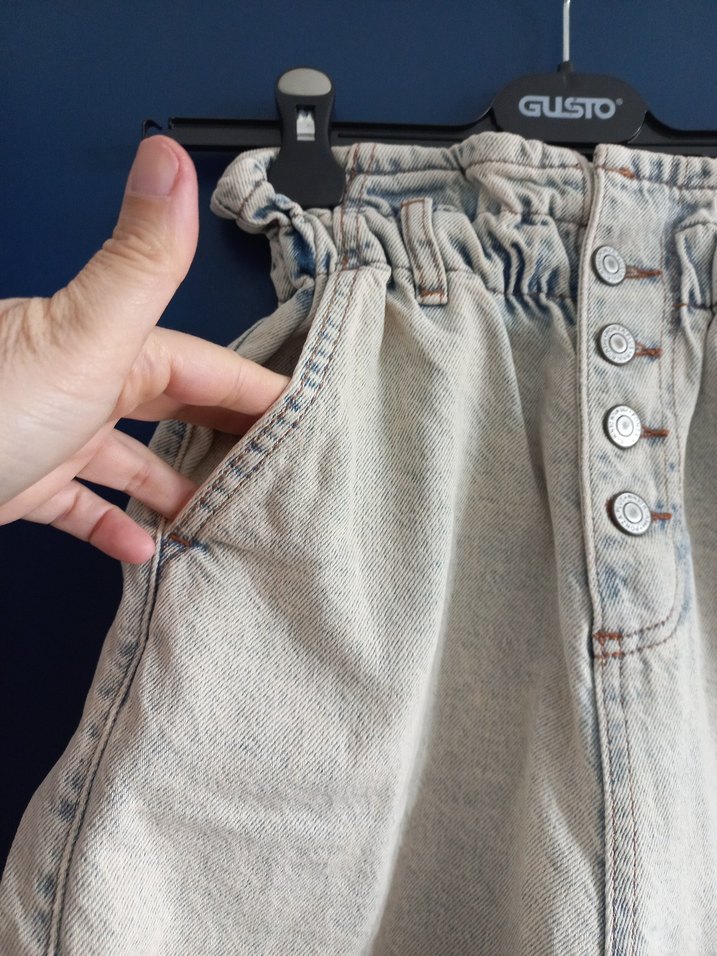 Düğmeli Mini Denim Şort - Görsel 4