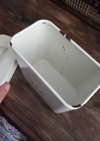 Beyaz Metal Çay ve Şeker Kutuları emaye - Görsel 13