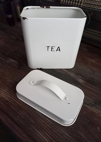 Beyaz Metal Çay ve Şeker Kutuları emaye - Görsel 9