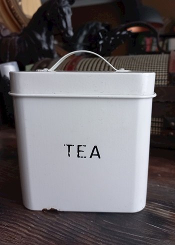 Beyaz Metal Çay ve Şeker Kutuları emaye - Görsel 8