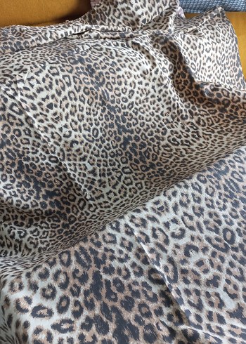 Kahverengi Leopar Desenli Banyo perdesi - Görsel 4