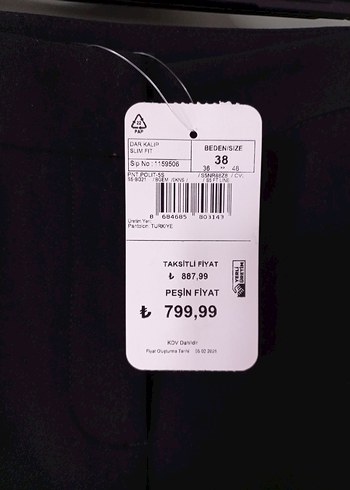 Lcw kadın Siyah Kumaş Kemerli Pantolon - Görsel 3