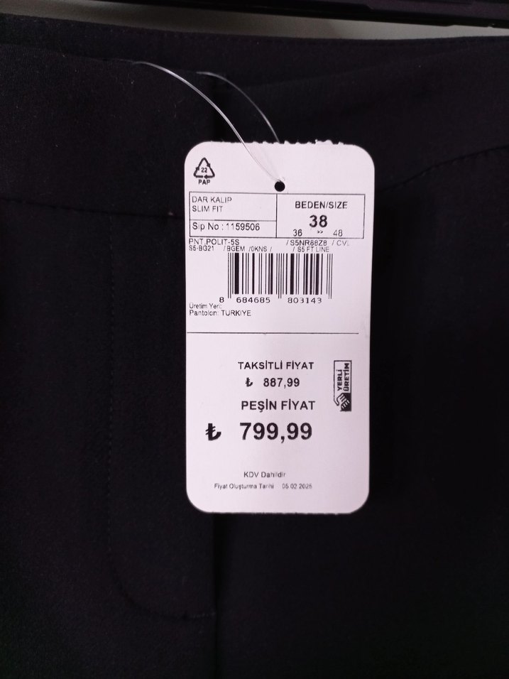 Lcw kadın Siyah Kumaş Kemerli Pantolon - Görsel 3