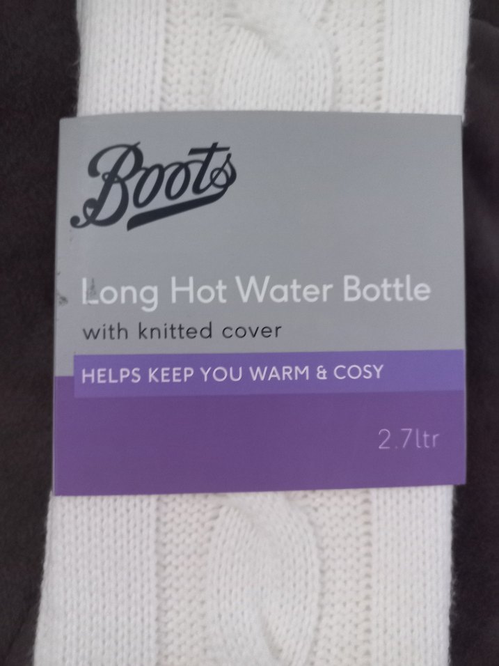 Beyaz Örgü Kaplamalı Uzun Sıcak Su Torbası - Görsel 2