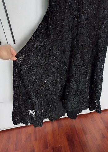 Siyah Dantel Abiye Elbise - Görsel 7