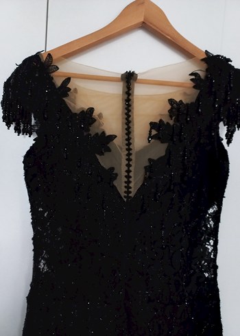 Siyah Dantel Abiye Elbise - Görsel 2