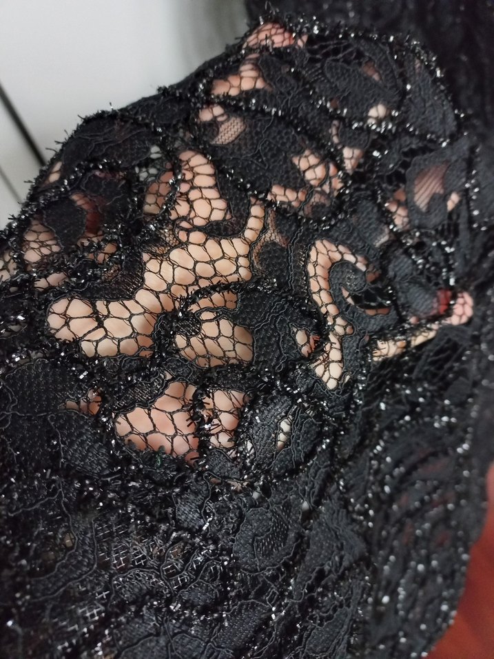 Siyah Dantel Abiye Elbise - Görsel 4