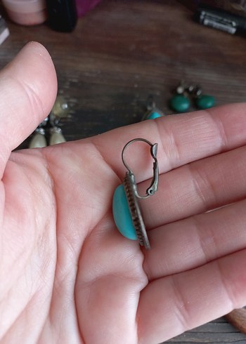 Turkuaz Boncuklu Bohem Küpe - Görsel 2