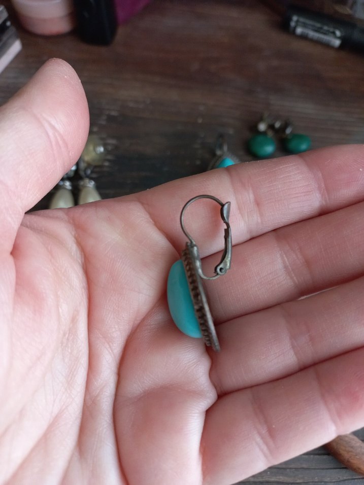 Turkuaz Boncuklu Bohem Küpe - Görsel 2