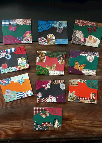 El Yapımı Retro Stil Kolaj Kartlar