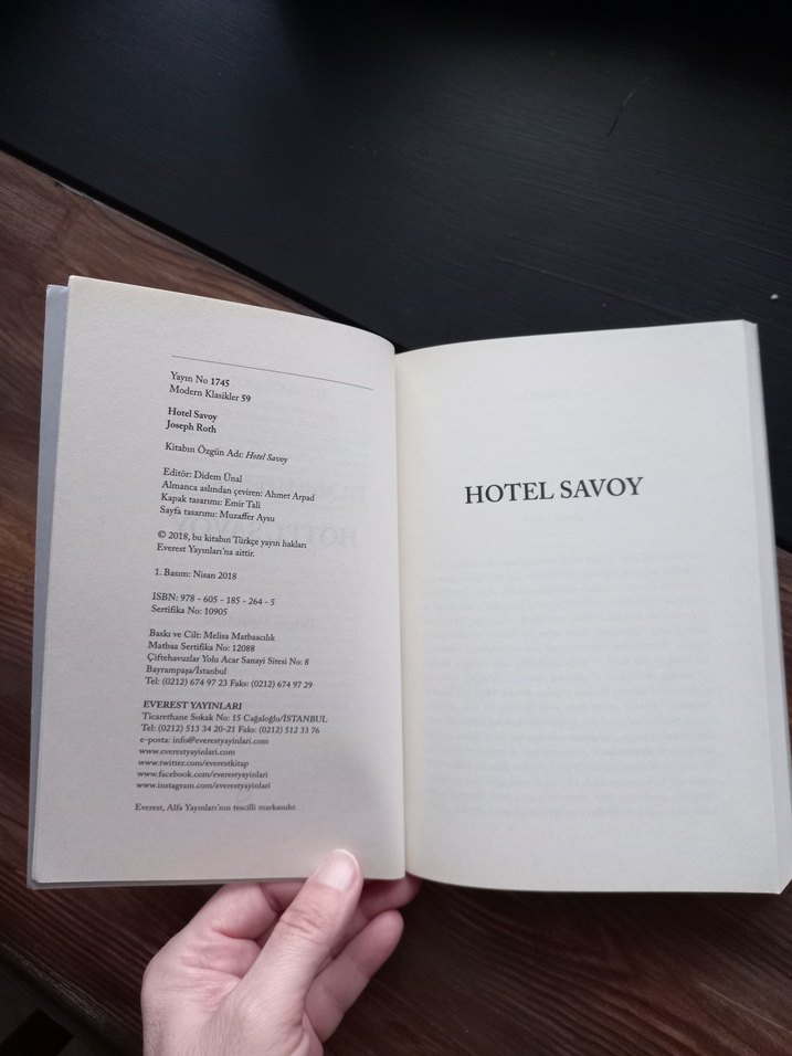 Joseph Roth - Hotel Savoy - Görsel 4