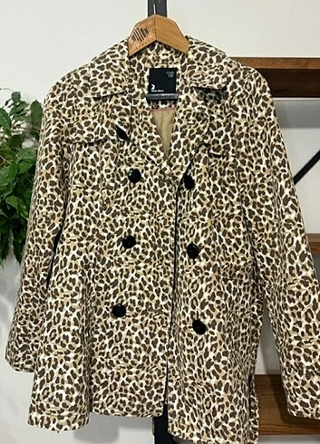 Tally  Weijl leopar trençkot mont ceket ekose - Görsel 9