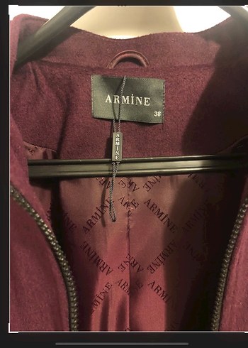 38 Beden bordo Renk Armine Mürdüm Kadın Uzun Kürklü Kaban