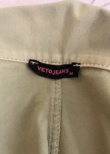 m Beden VetoJeans Düğmeli, Gevşek Kesim Kot Kadın Ceket