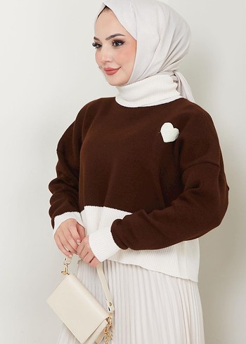 Boğazlı Etek Üstü Triko Kazak - Görsel 4