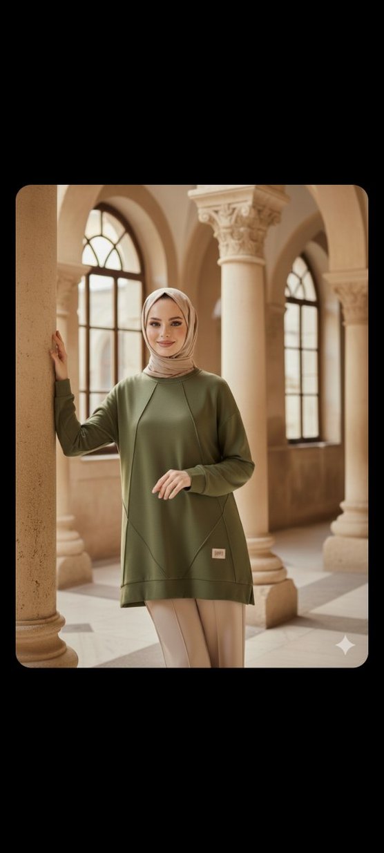 Salaş Kesim Haki Kadın Oysho Tunik - Görsel 3