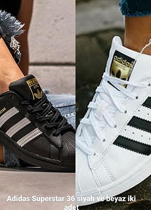 Adidas Superstar 36 beden Siyah ve Beyaz rengi
