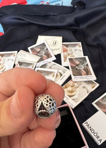 Pandora yuvarlak gül işlemeli charm - Görsel 2