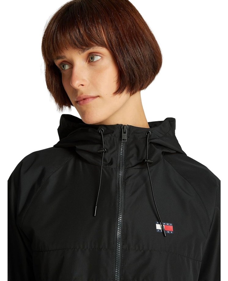 Tommy Hilfiger Siyah Kapüşonlu Yağmurluk - Görsel 3