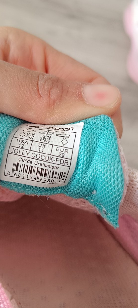 Kız Çocuk Pembe Spor Ayakkabı Velcro Kapamalı - Görsel 2