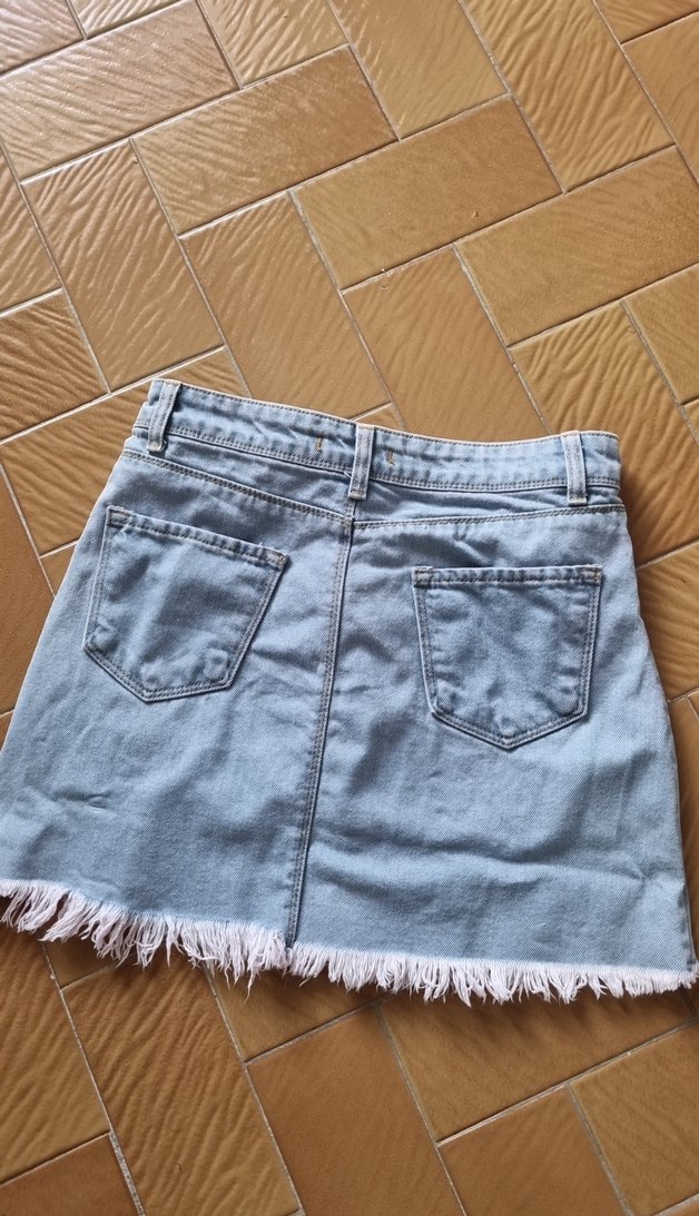 Bohem Mavi Mini Denim Etek - Görsel 2