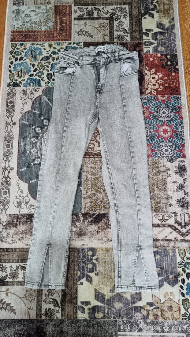 Gri Regular Fit Kadın Kot Pantolon - Görsel 2