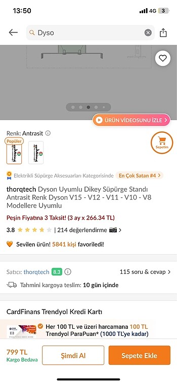 Diğer Dyson uyumlu dikey süpürge standı