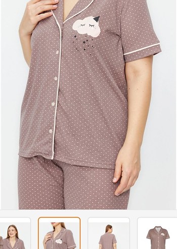 52 Beden Kısa Kollu Kadın Pijama Takımı