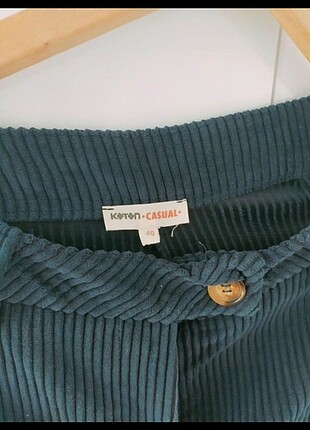 Koton Kadife koton bol paça pantolon fitilli kadife palazzo indigo