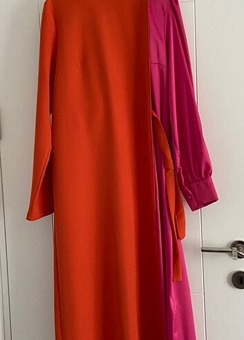 m Beden turuncu Renk Touche renkli elbise