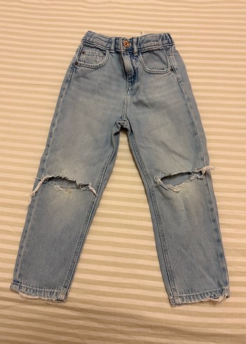 Kuz çocuk Yırtık Bol Kesim Midi Denim Pantolon