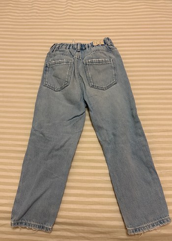 4 Yaş Beden Kuz çocuk Yırtık Bol Kesim Midi Denim Pantolon
