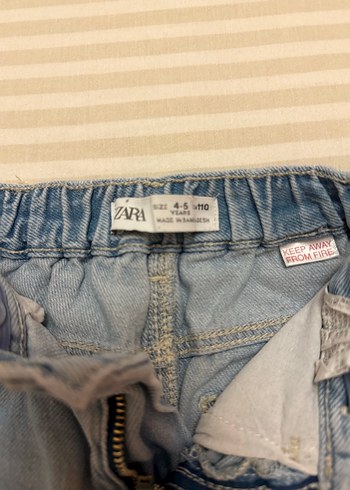 Zara Kuz çocuk Yırtık Bol Kesim Midi Denim Pantolon