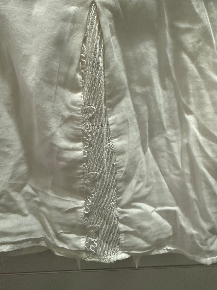 Düğmeli Beyaz Keten Bohem çocuk Gömlek - Görsel 3