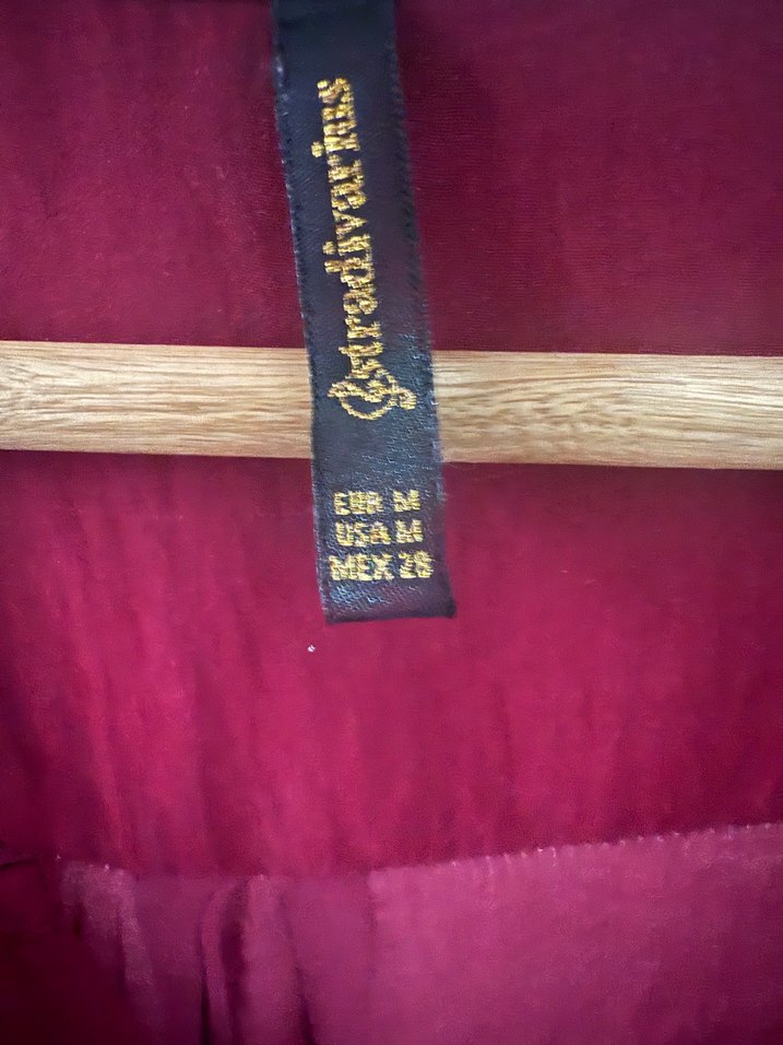 Bordo V Yaka Uzun Kollu Saten Gömlek - Görsel 2