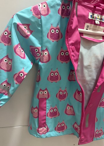 Kız Çocuk Renkli Desenli Yağmurluk - Görsel 2