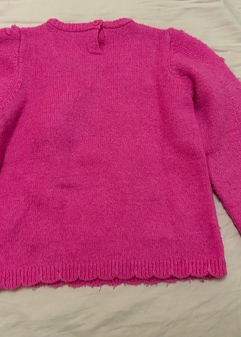 Kız Çocuk Pembe Örgü Kazak - Görsel 2