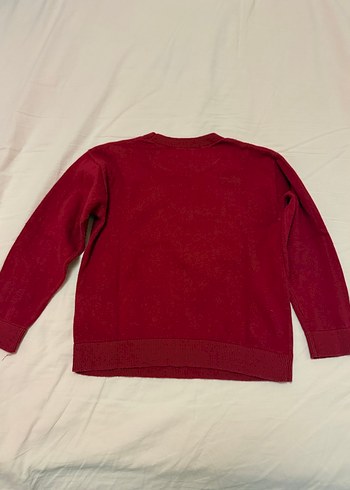 Kız Çocuk Kırmızı Baskılı kazak - Görsel 3